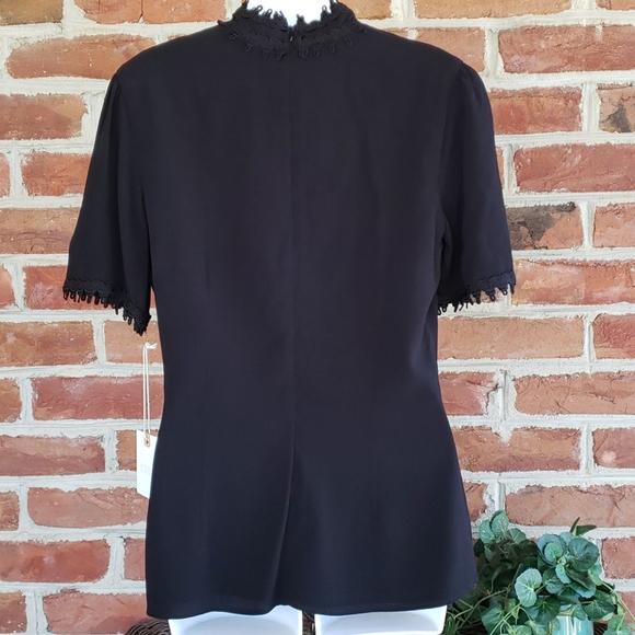 Stone Cold Fox Black Mock Neck Intricate Trim NWT - Picture 3 of 8